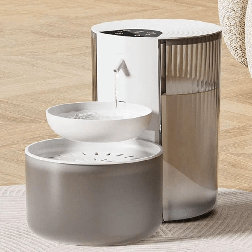 Fontaine a eau chat blanc