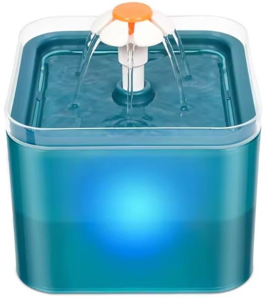 Fontaine a eau chat couleur turquoise
