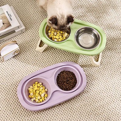 Gamelles chat chat mange croquettes gamelle vert anis
