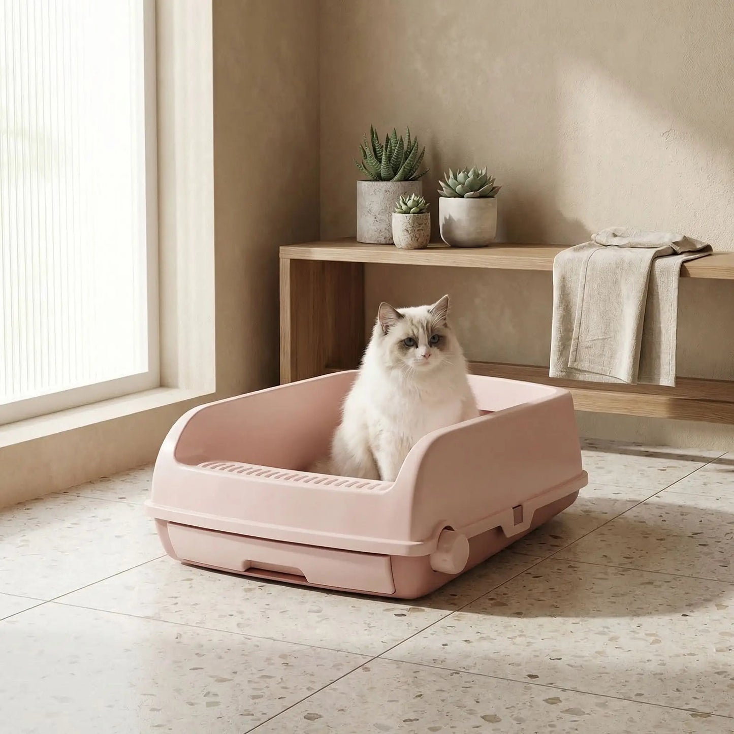 Litière chat semi automtique chat dans litière