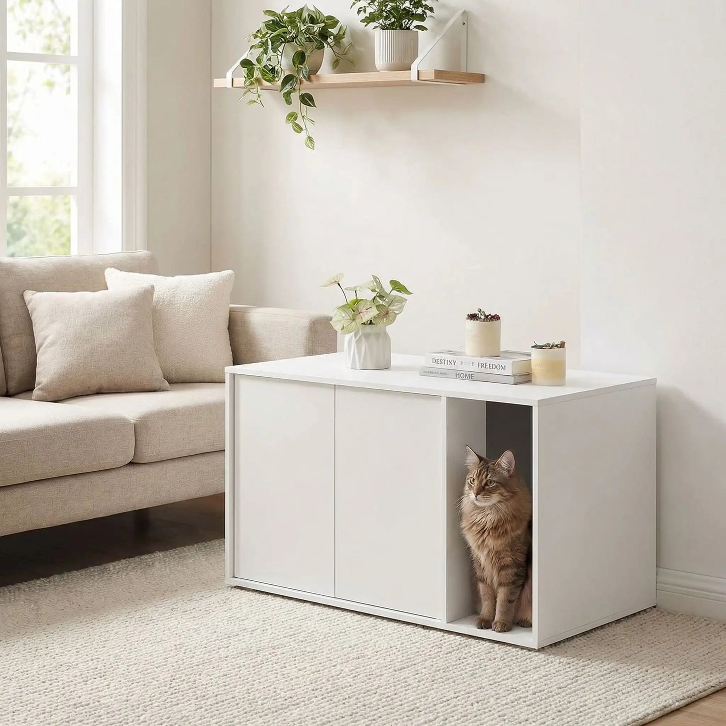 Litière meuble chat présentation