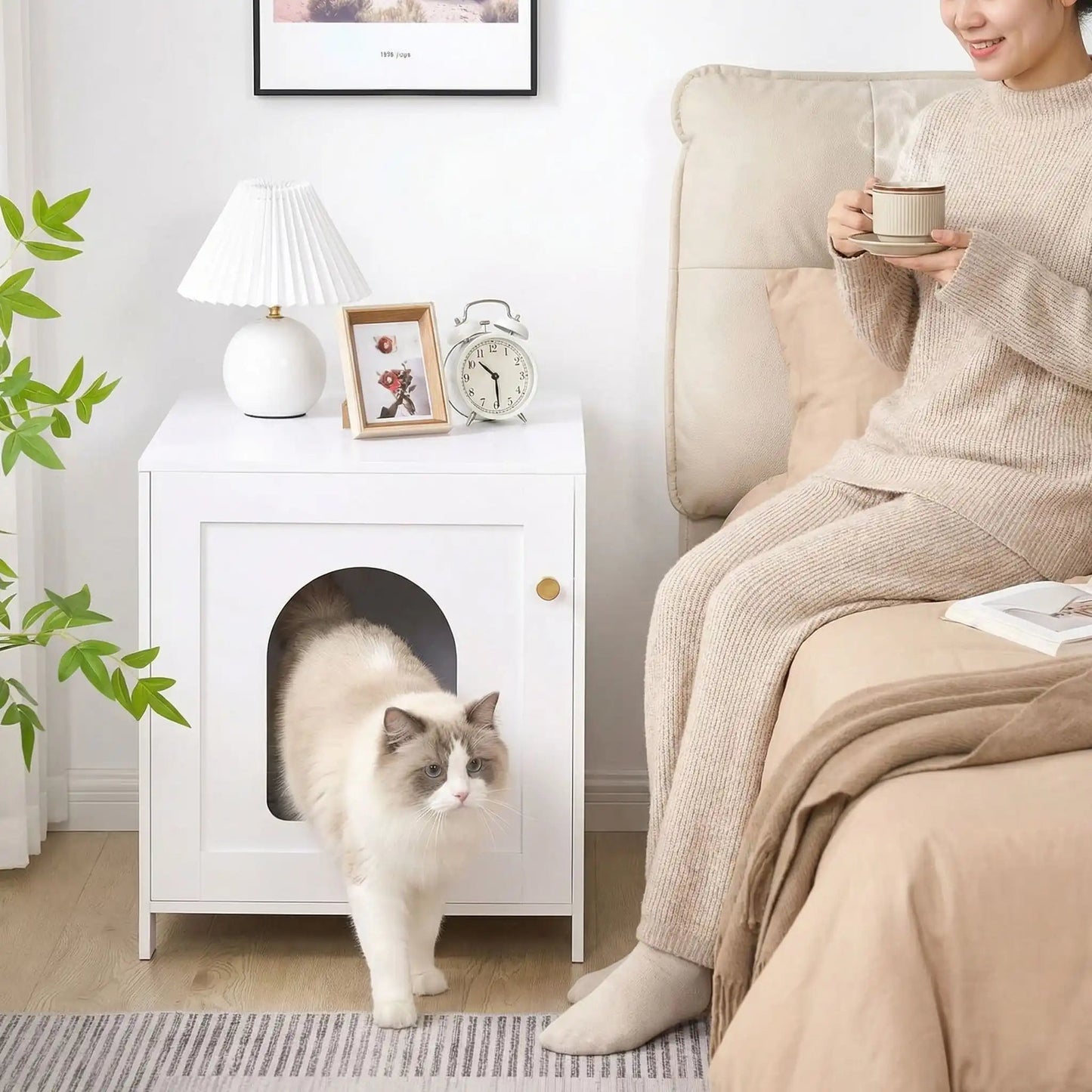 Meuble pour litière chat maison épanouie