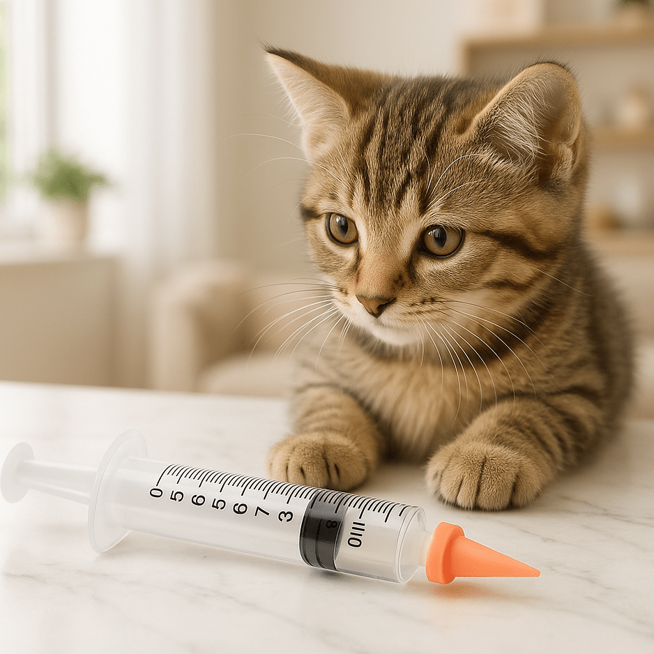Biberon chaton presentation seringue accompagne chaton