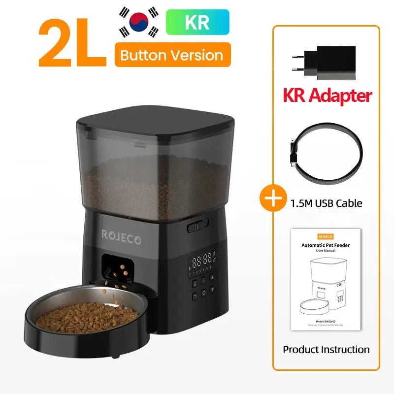 Distributeur Croquettes - AutomaticCatFeeder™ - Noir - Patte et Moustache