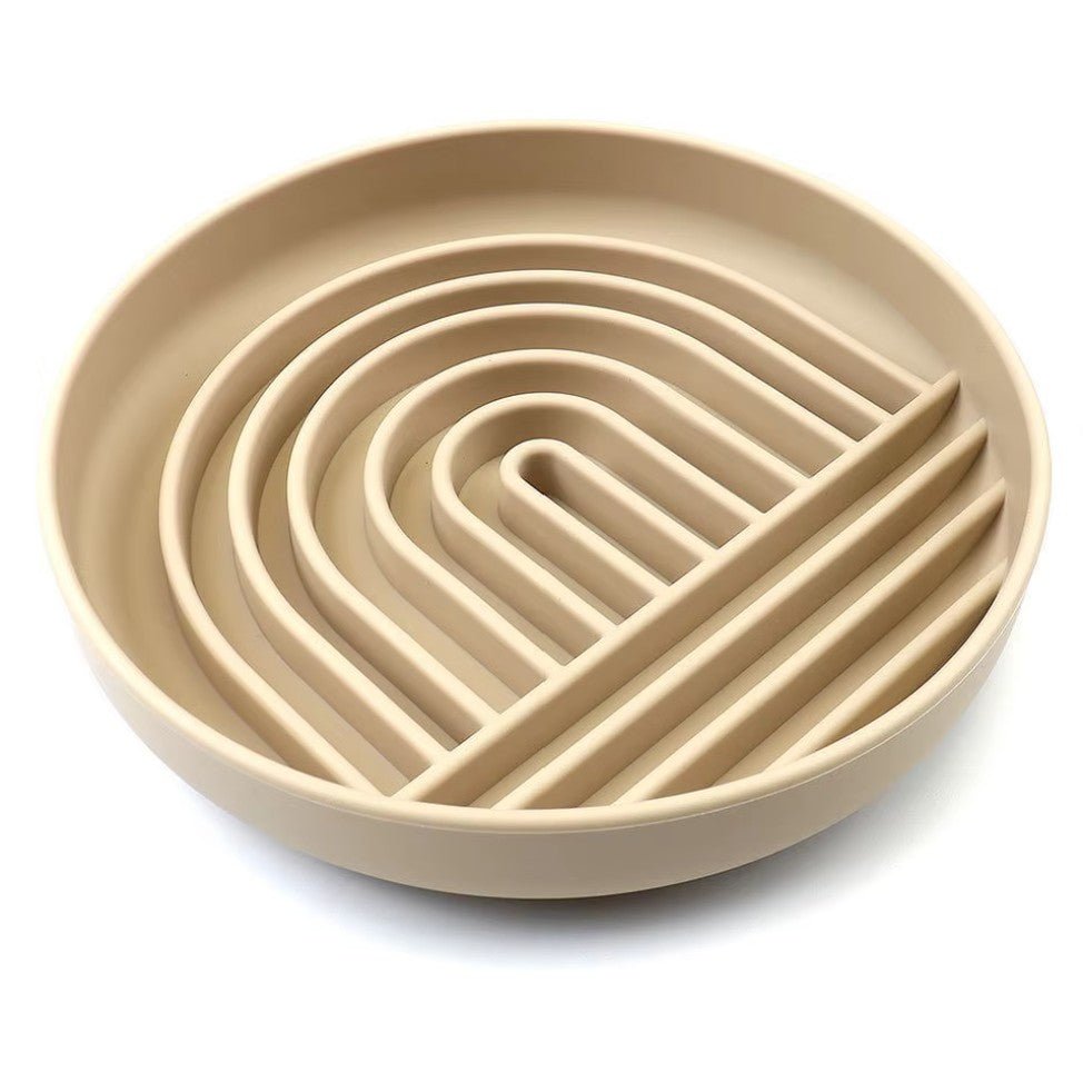 Gamelle anti-glouton chat gamelle couleur beige
