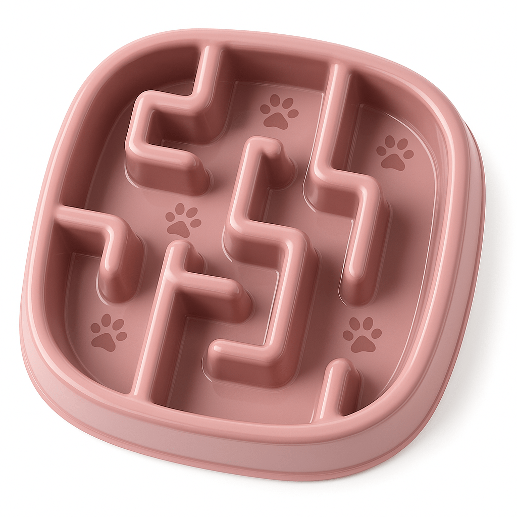 Gamelle pour chat anti glouton gamelle couleur rose