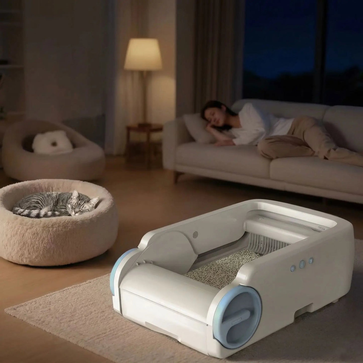 LitiĂšre autonettoyante pour chat nuit paisible