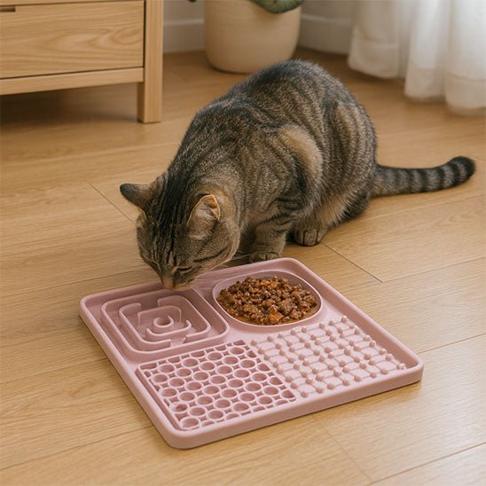 Tapis de lechage chat mange nourriture tapis rose