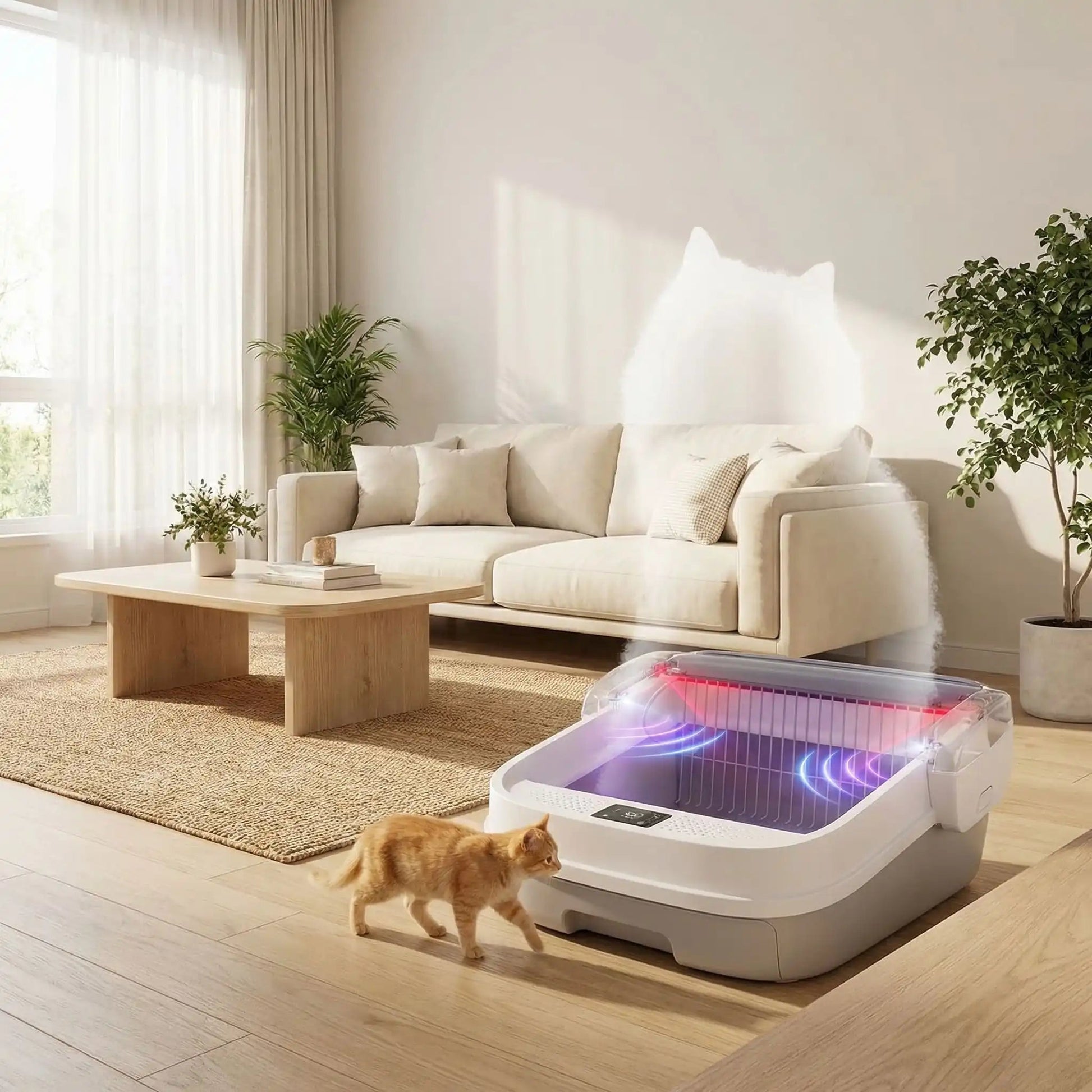 Bac a litiere semi automatique technologie sans bruit