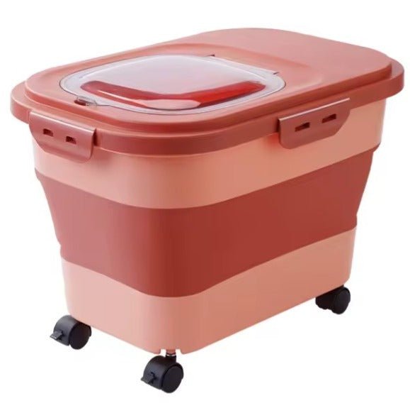 Boite a croquettes pour chat couleur rose brique