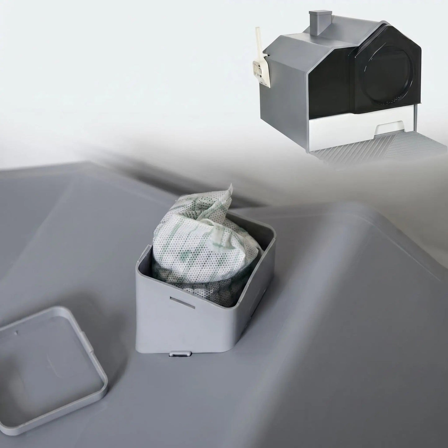 Chat maison de toilette systeme de filtration