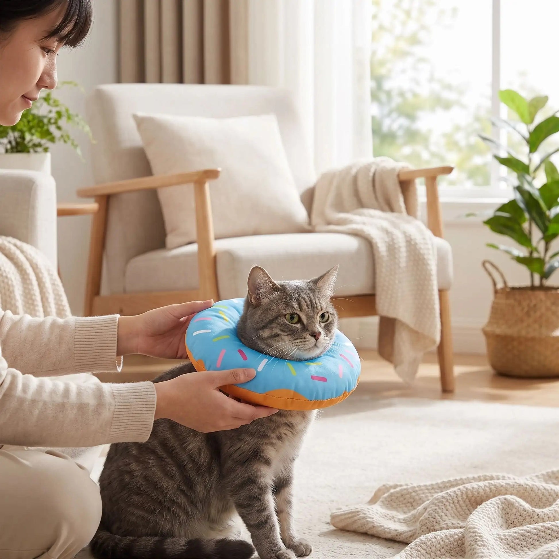 Collerette chat gonflable ajustable
