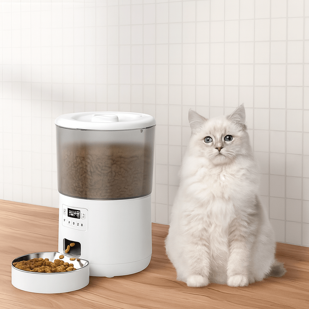 Distributeur automatique croquettes chat chat distributeur couleur blanc
