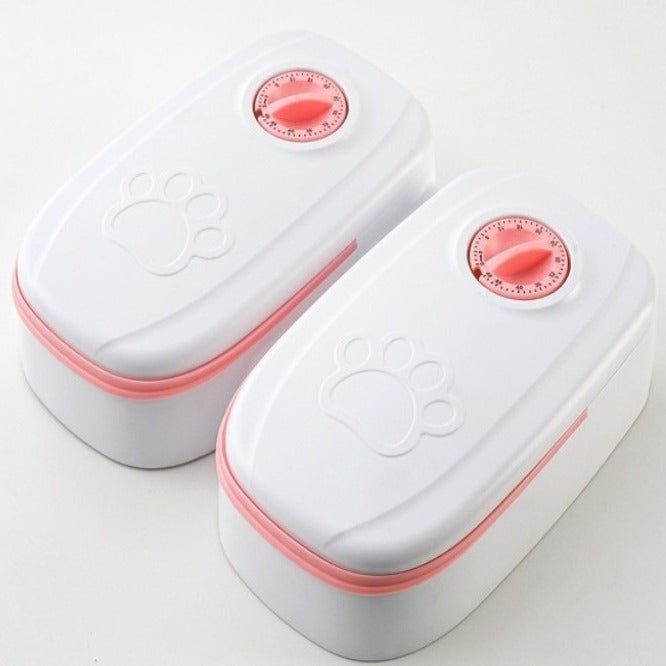 Distributeur automatique de croquettes pour chat couleur rose