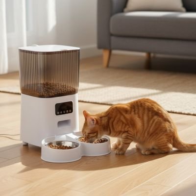 Distributeur de croquettes automatique chat chat mange croquettes distributeur double