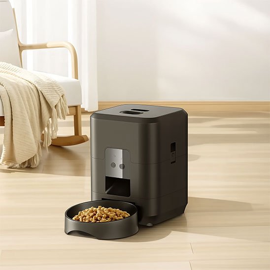 Distributeur de croquettes automatique chat design distributeur couleur noir
