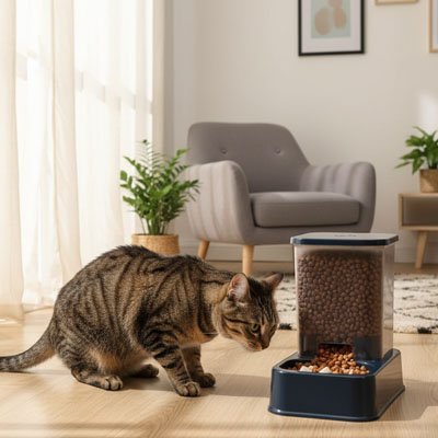 Distributeur de croquettes pour chat automatique chat avance vers croquettes