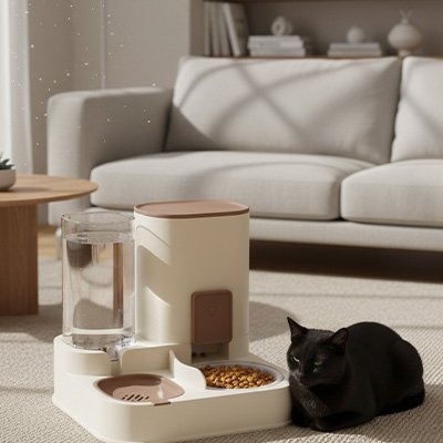 Distributeur de croquettes pour chat chat couche distributeur brun