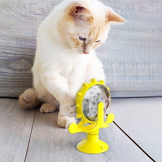 Distributeur de croquettes pour chat chat joue patte distributeur jaune