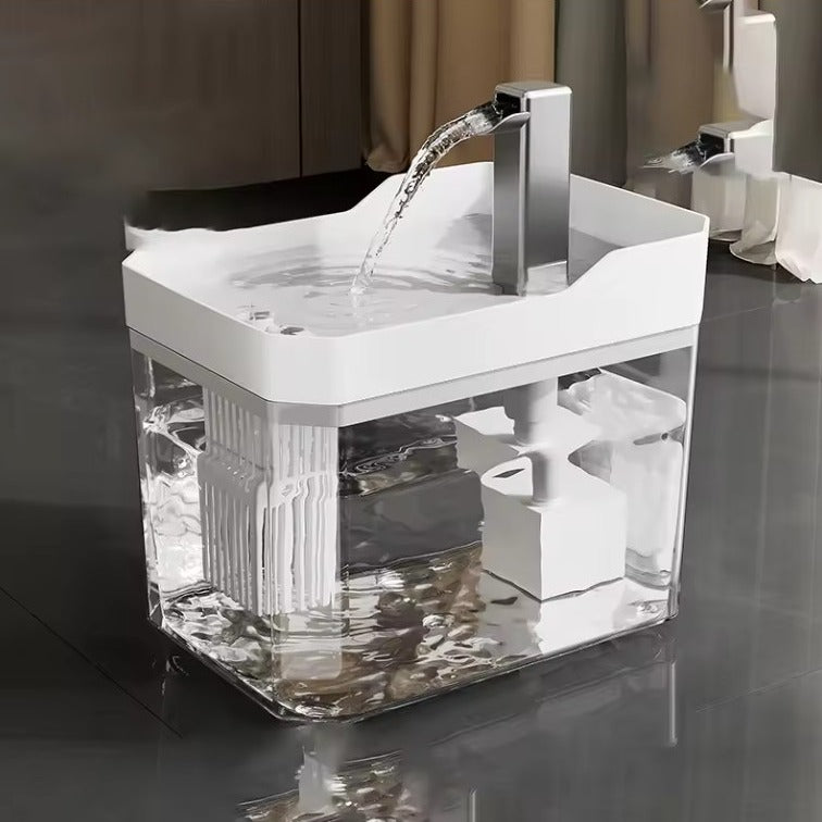 Distributeur eau chat couleur blanc presentation