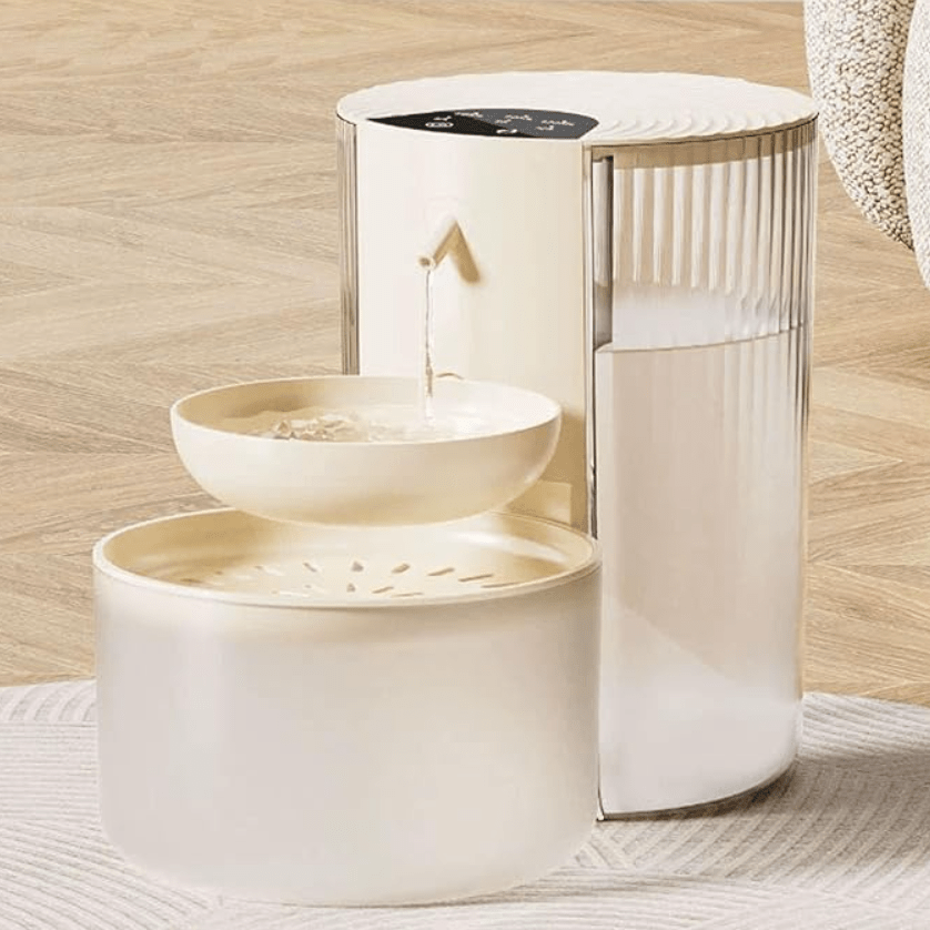 Fontaine a eau chat beige