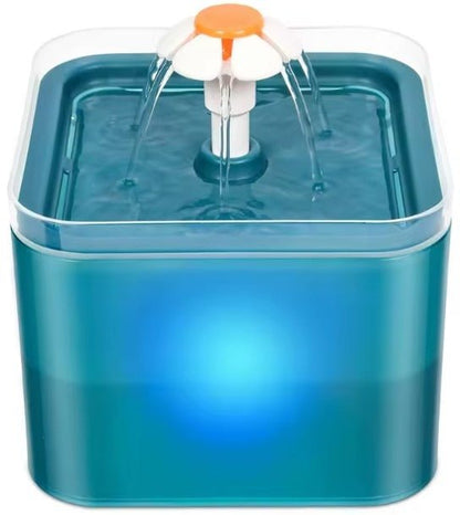 Fontaine a eau chat couleur turquoise