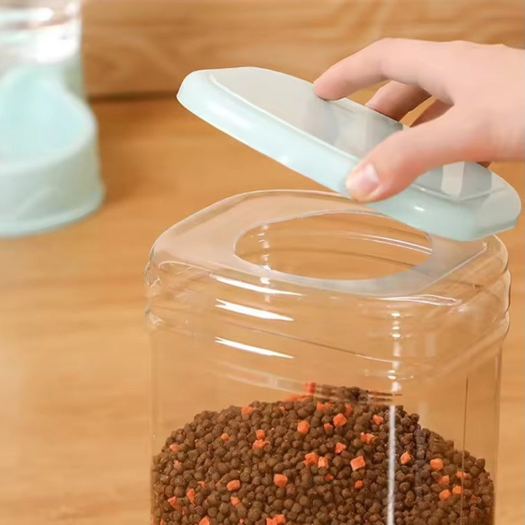 Gamelle chat automatique croquette recipient couvercle illustration
