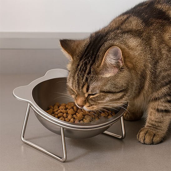 Gamelle pour chat chat tigre mange croquette gamelle