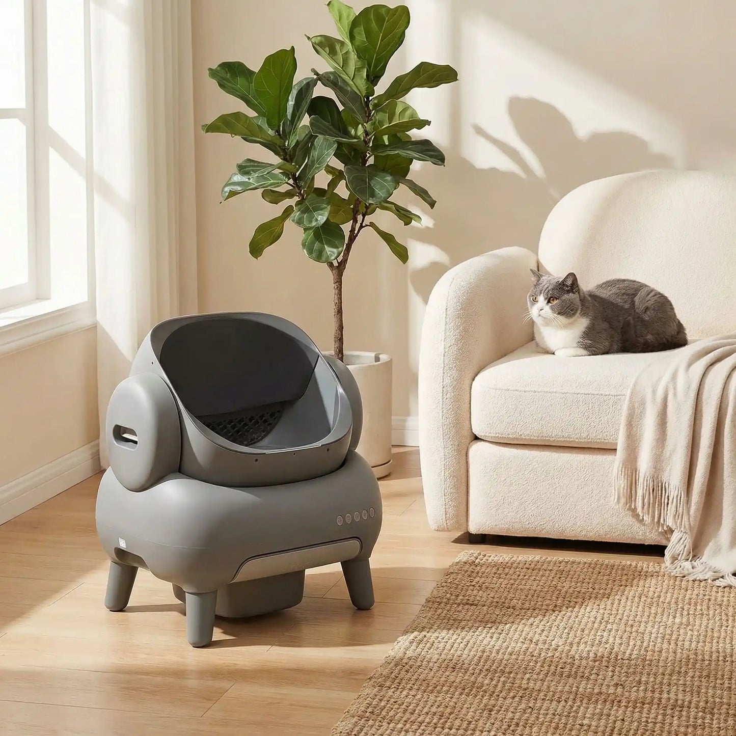 Litière automatique chat environnement frais et propre