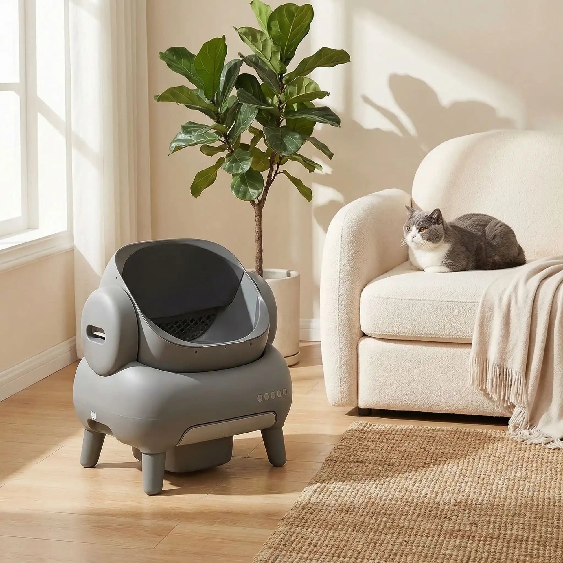 Litière automatique chat environnement frais et propre