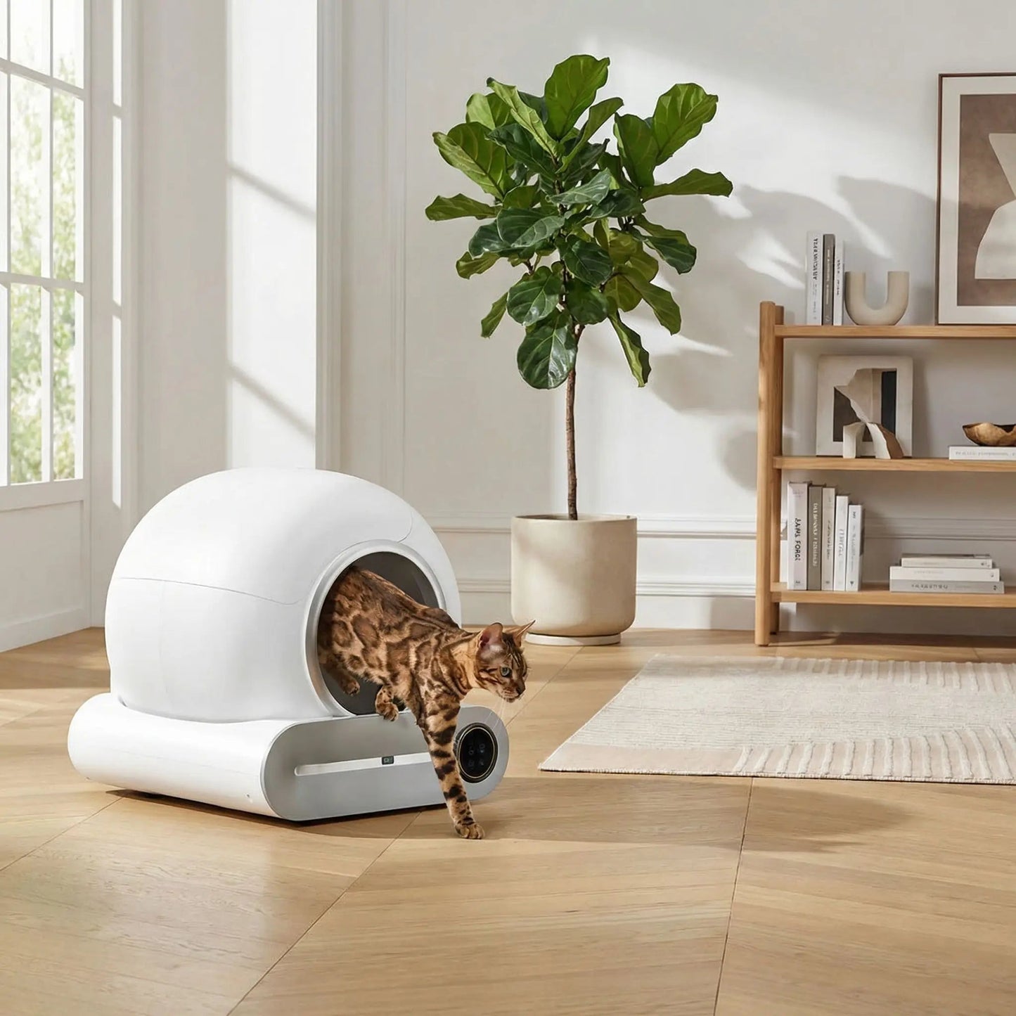 Litière automatique chat sort litière sans danger