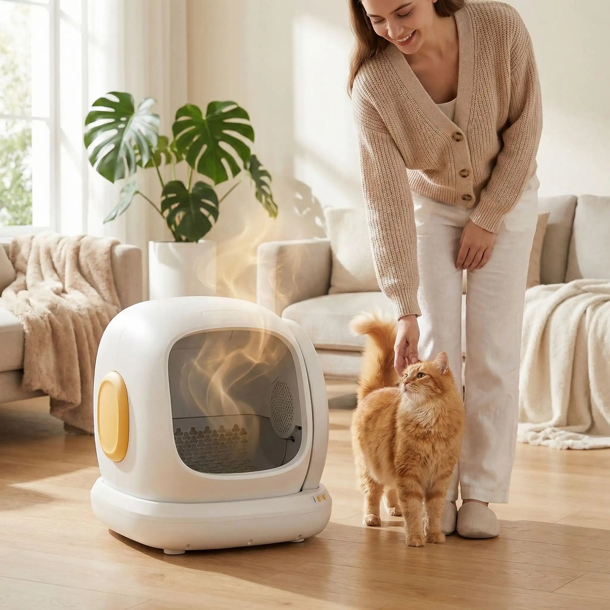 Litière automatique pour chat fini les corvees du bac