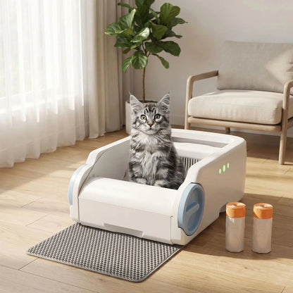 Litiere autonettoyante pour chat presentation