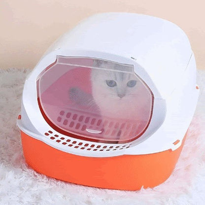 Litière bac chat chat dans bac couleur orange