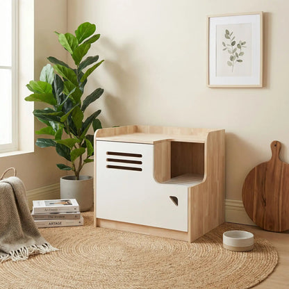 Litière chat meuble solution élégante