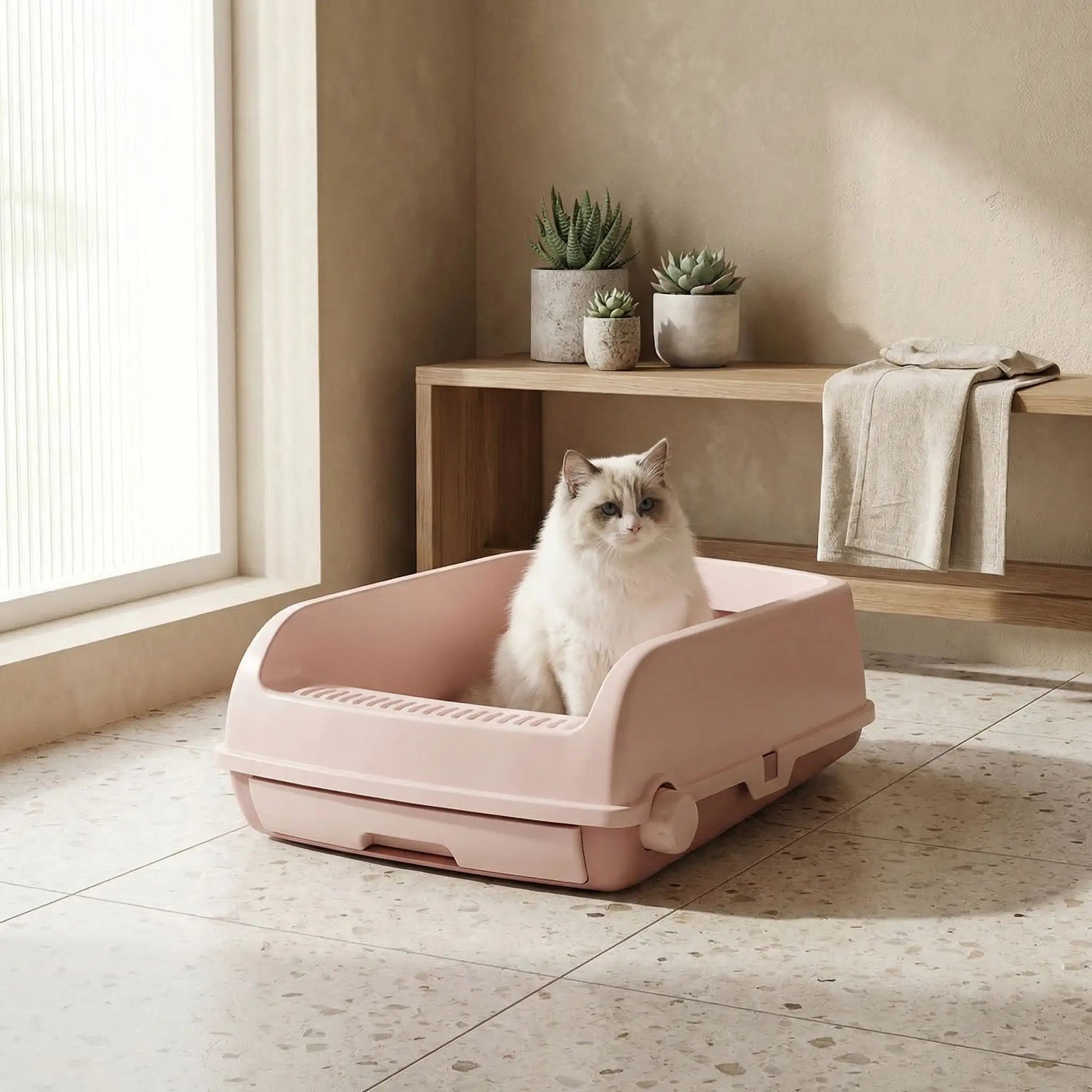 Litière chat semi automtique chat dans litière