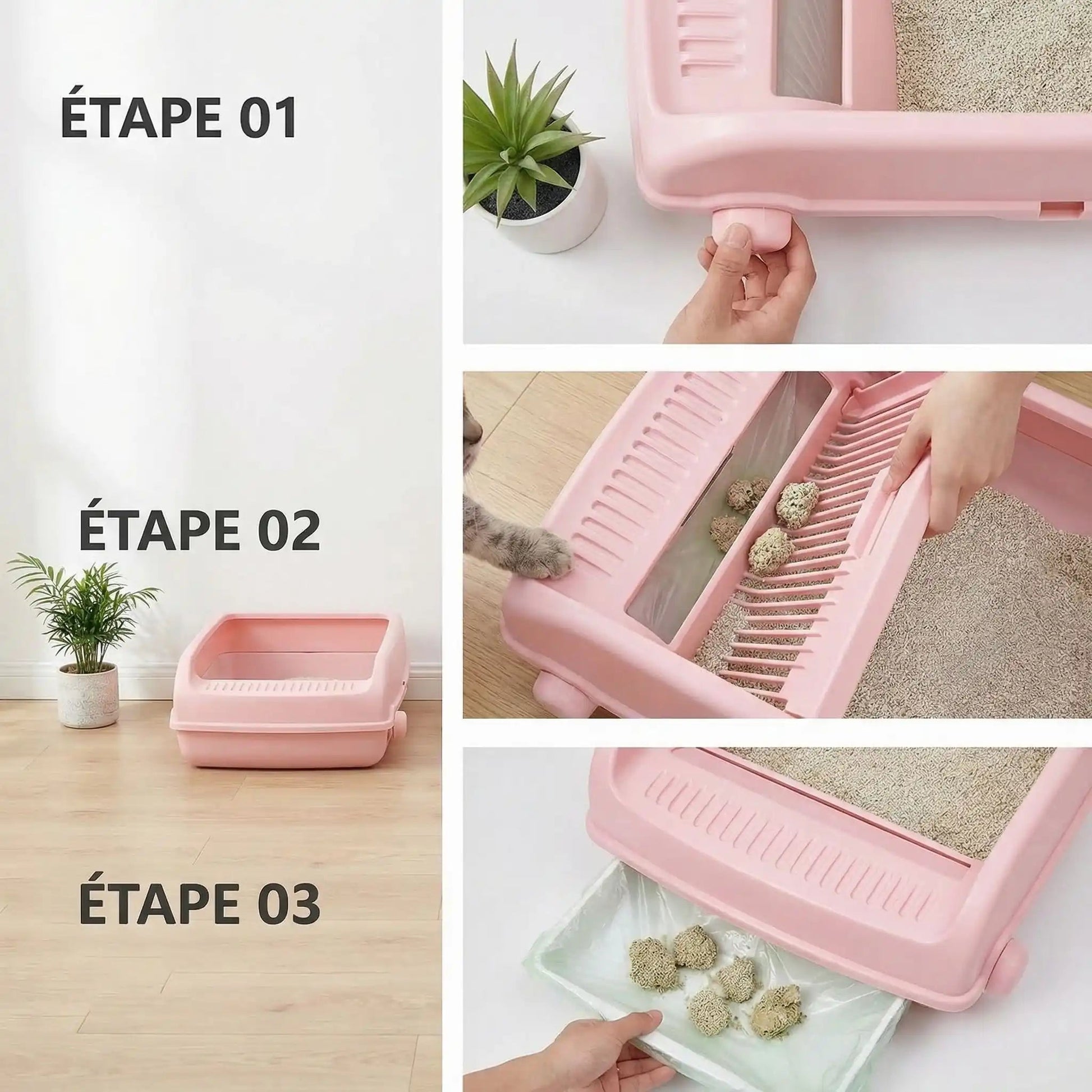 Litière chat semi automatique conception intelligente