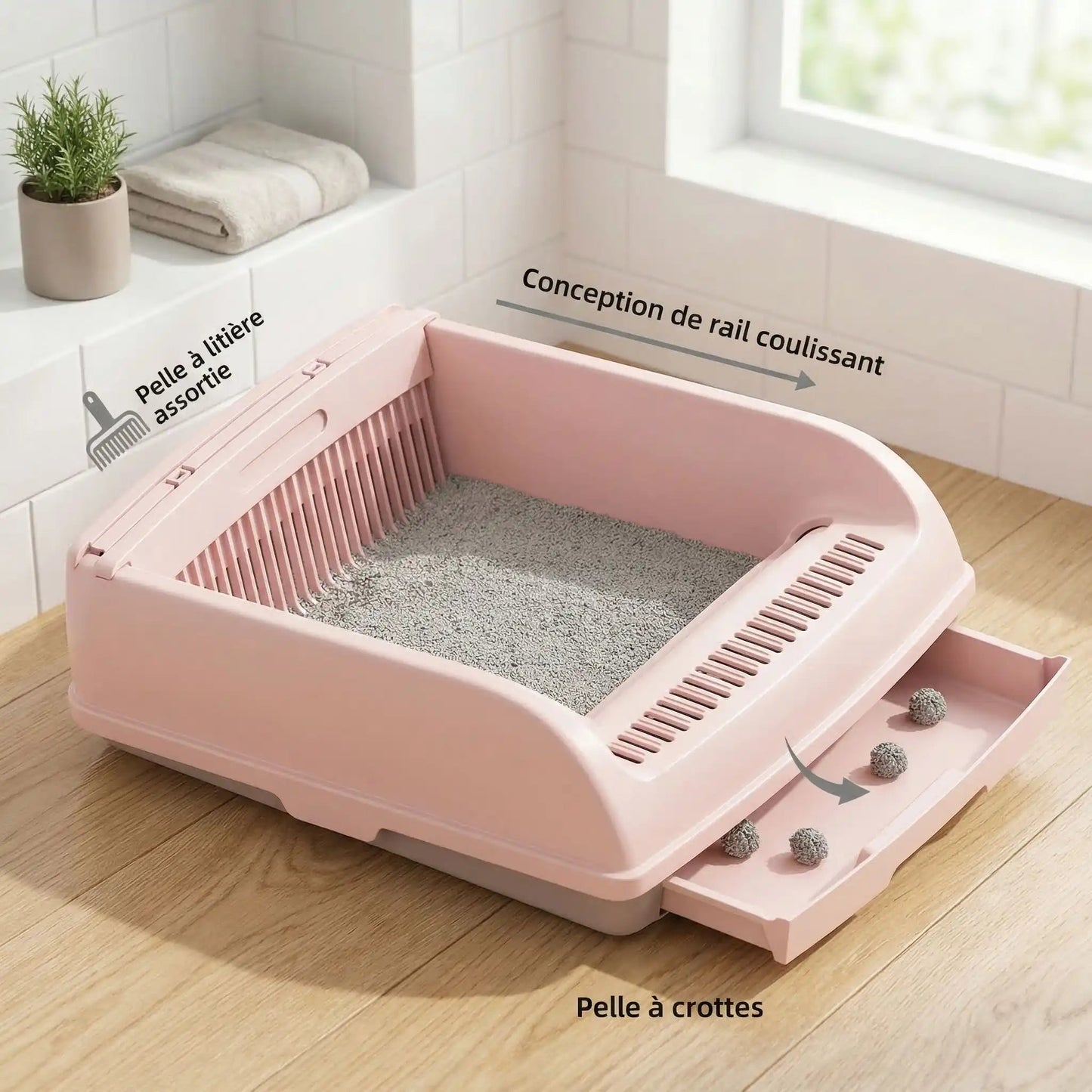 Litière chat semi automatique système ingénieux