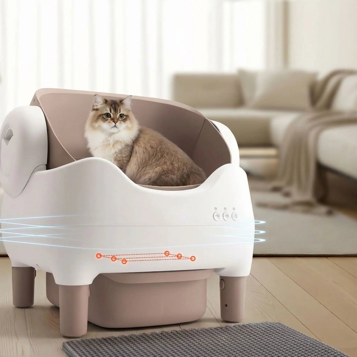 Litière pour chats autonettoyante système intelligent