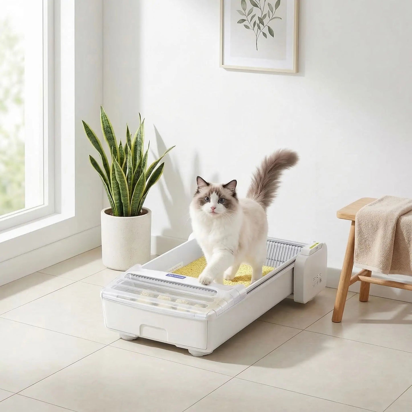 Litiere semi automatique chat systeme intelligent