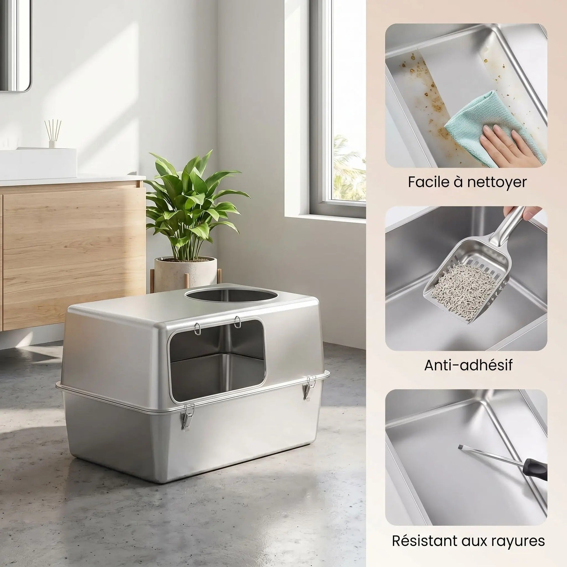 Maison de toilette pour chat anti odeur entretien