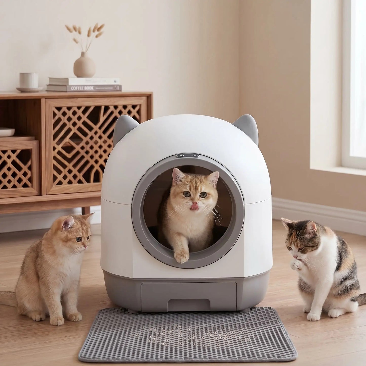 Maison de toilette pour chat autonettoyante espace généreux