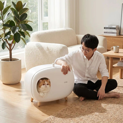 Maison de toilette pour chat design élégance visuelle