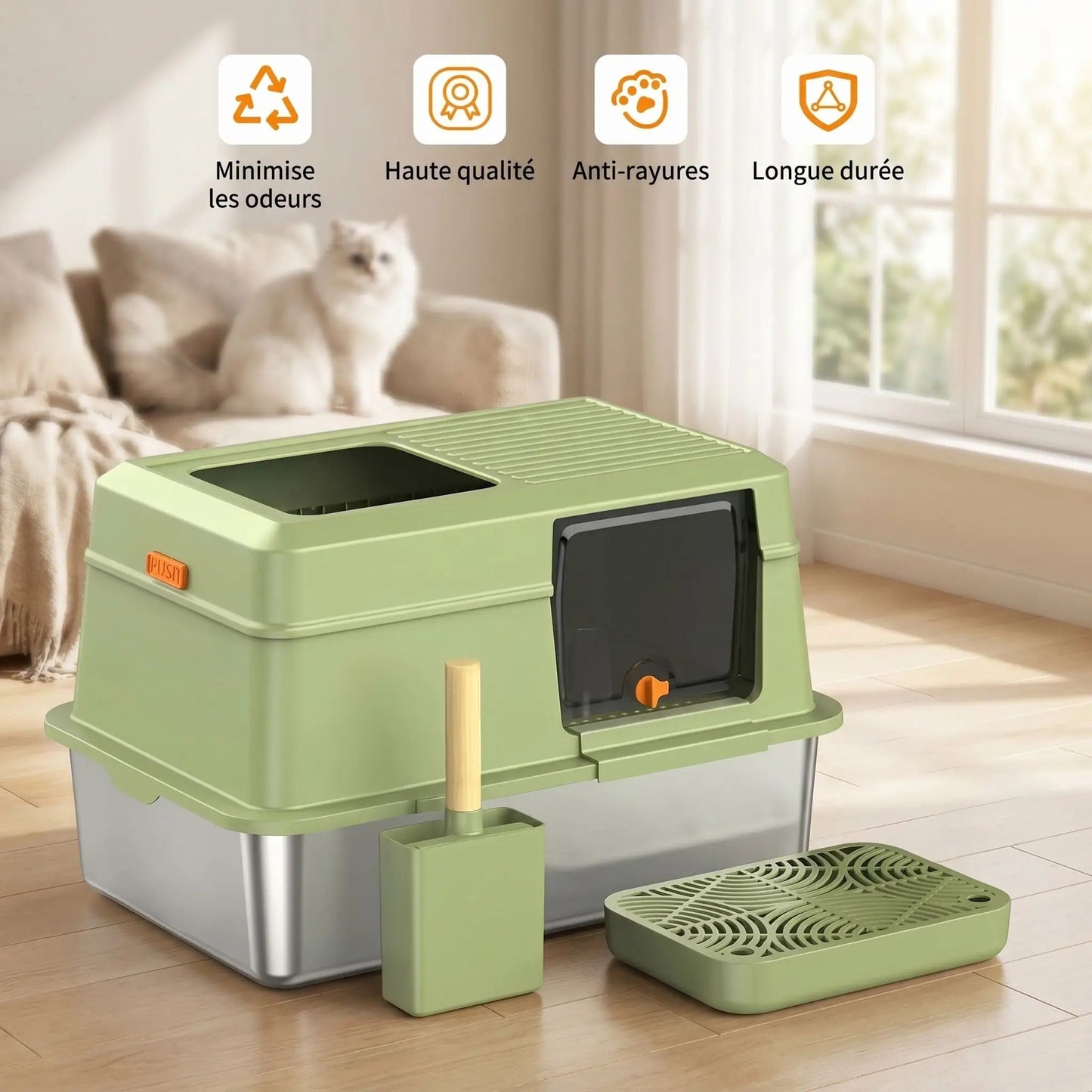 Maison de toilette pour chat xxl anti-odeur