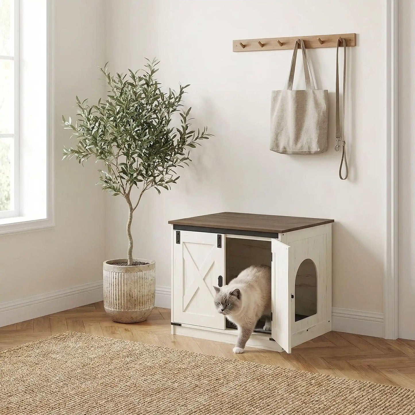 Meuble chat litière tranquilité féline