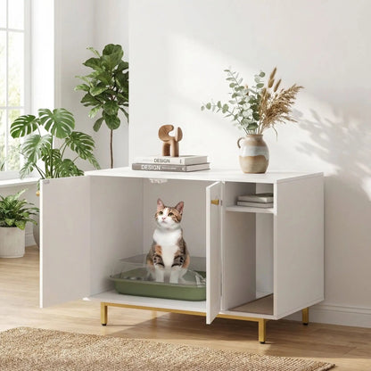 Meuble litière chat confort et esthétique