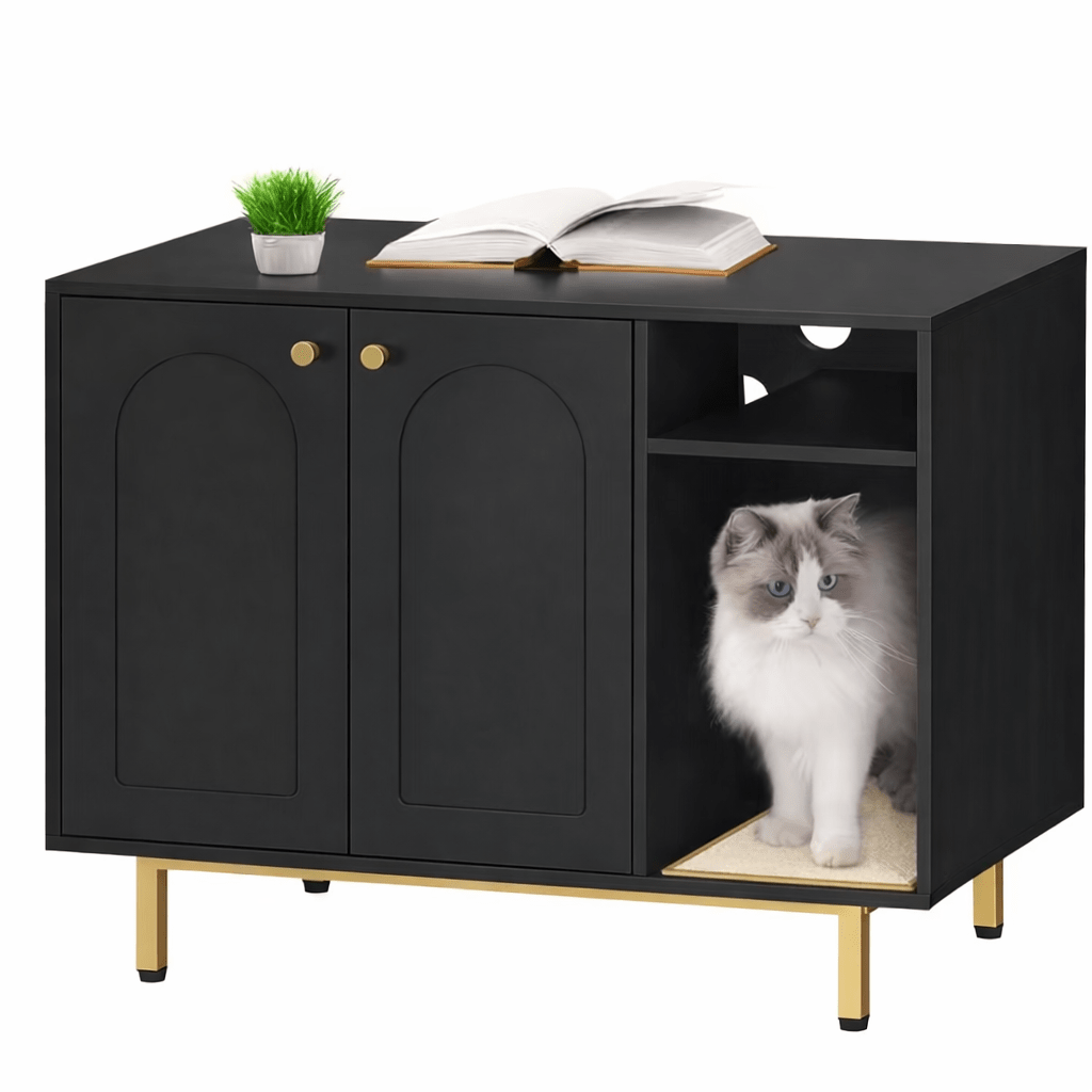Meuble litière chat couleur noir