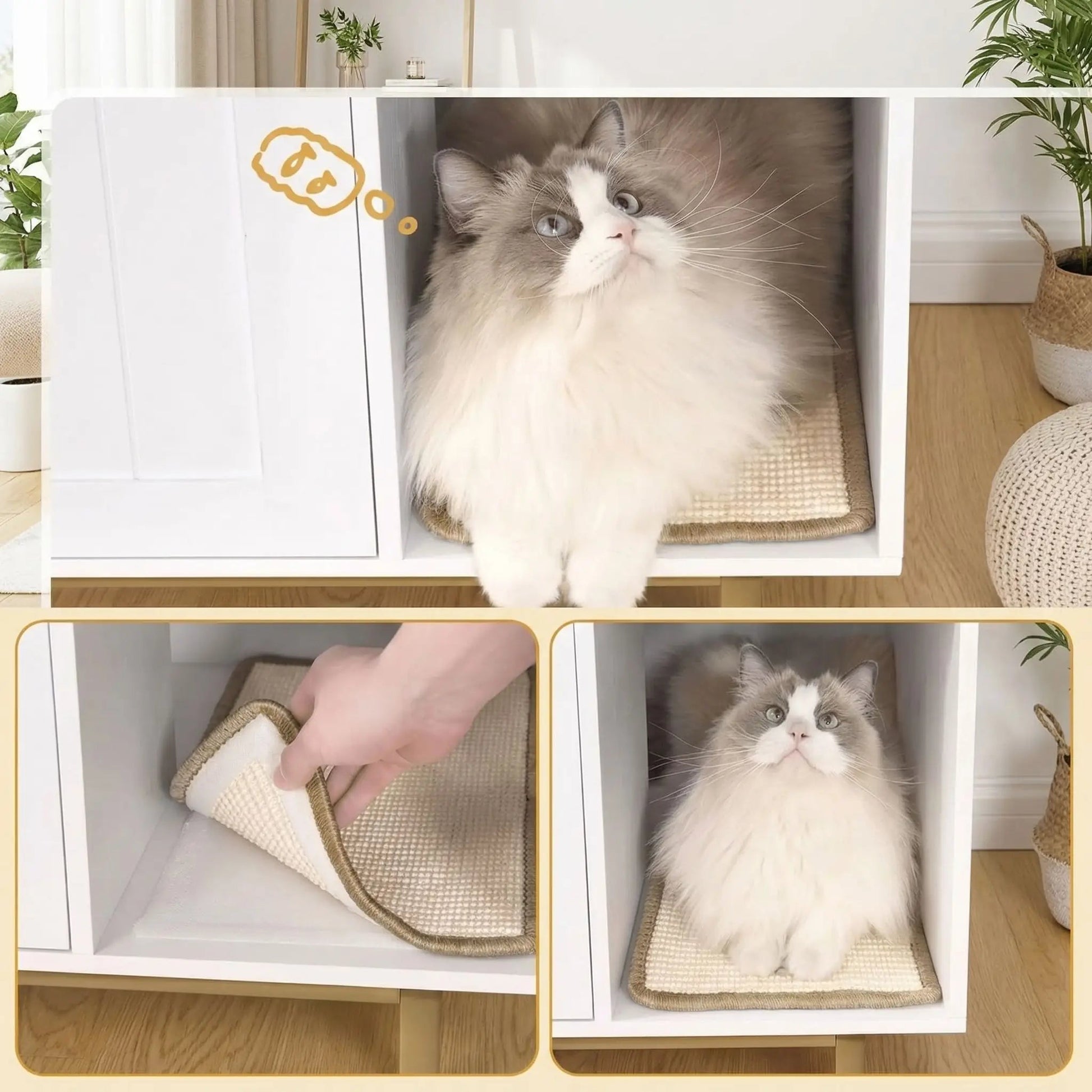 Meuble litière chat espace fermé et discrétion