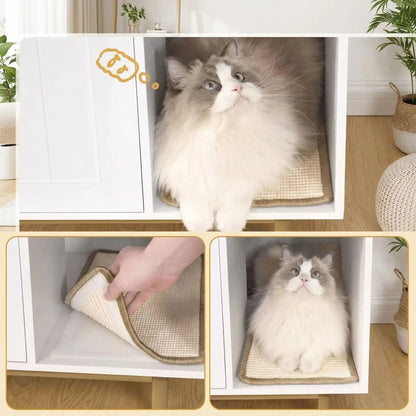 Meuble litière chat espace fermé et discrétion