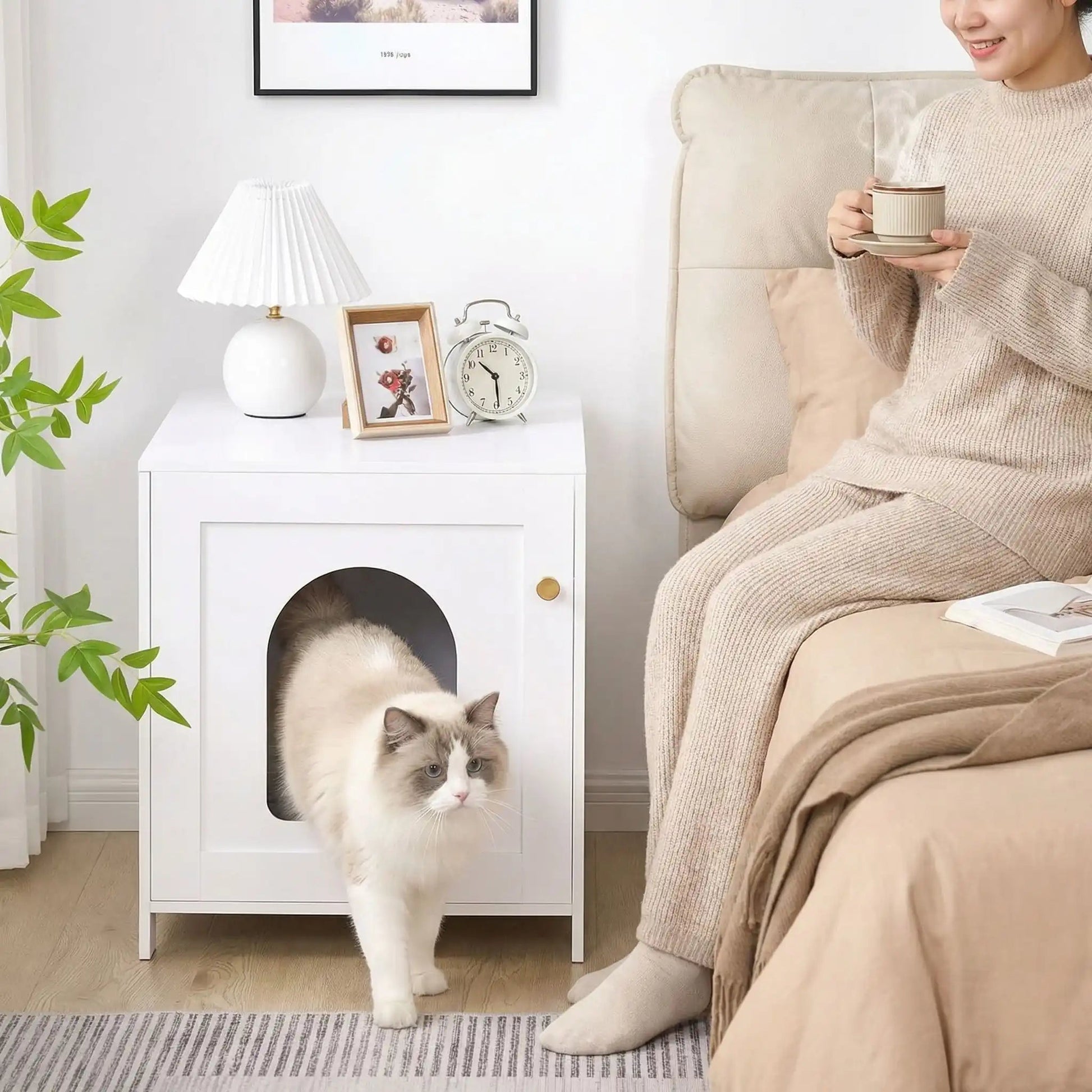 Meuble pour litière chat maison épanouie